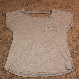 Gray top with open back